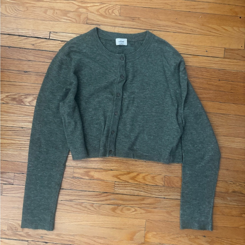 aritzia sicily softspoke green cardigan